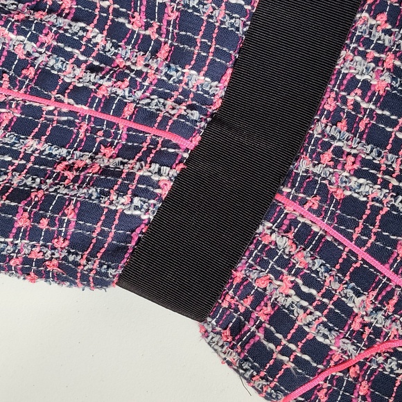Milly navy and pink tweed pencil sheath dress 8 - Picture 5 of 10